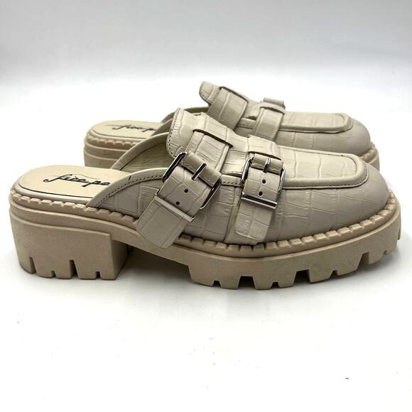 Free People Womens Buckle Lyra Lug Loafers Mink Size 40 US 10 - Picture 4 of 7